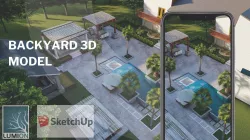 LANDSCAPE BACKYARD DESIGN OF LUXURY HOUSE 3D model 3D model