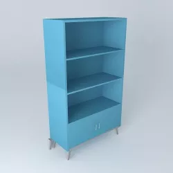 Library Children gray and blue vintage THEO houses the world 3D model