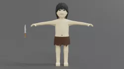 Low Poly Cartoon Tarzan Low-poly 3D model