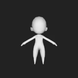 Low Poly Chibi Character Base  Low-poly 3D model