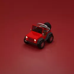 Low Poly Jeep Wrangler Low-poly 3D model