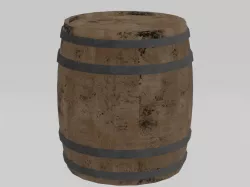 Low Poly Wooden Barrel Low-poly 3D model