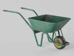 Lowpoly Pbr Game Ready Wheelbarrow for Games Low-poly 3D model