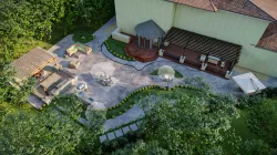 Luxury backyard design of modern house sketchup lumion model 3D model