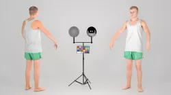 Man in a white tank top and shorts in A-pose 150 Low-poly 3D model