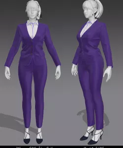 Marvelous Designer project Women s working suit bussiness suit  3D model