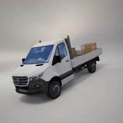 Mercedes Benz Sprinter 2020 Pickup truck L2 drop side low poly  Low-poly 3D model