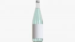 Mineral water in a glass bottle mock up 3D model