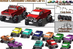 Mobile Customised OffRoad Car 01 Low-poly 3D model