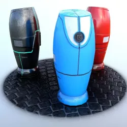 Modern and Sci-fi Hydrant PBR lowpoly model Low-poly 3D model