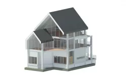 MODERN COUNTRY HOUSE Low-poly 3D model