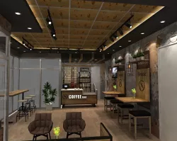 Modern Rustic Coffee Shop Design  3D model