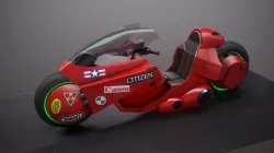Motorcycle  - Akira 1988 movie Low-poly 3D model