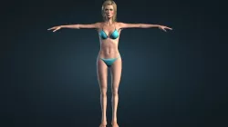 Mulher Loira Modelo 3 Low-poly 3D model