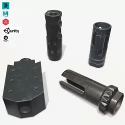 Muzzle Brake Pack Vol-3 Low-poly 3D model
