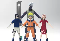 Naruto team 7 Low-poly 3D model