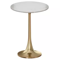 Nero White Marble Accent Table Crate and Barrel 3D model