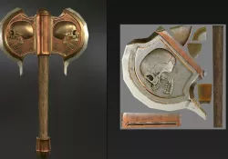 One hand double sided egyptian axe Low-poly Low-poly 3D model