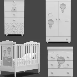 Pali Bonnie and Moon Settimino baby furniture set 3D model