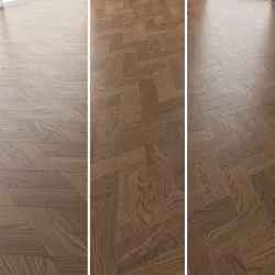 Parquet Oak Black Walnut Brushed set 5 3D model