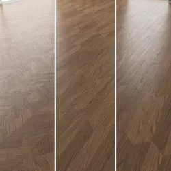  Parquet Oak Black Walnut Brushed set 6 3D model