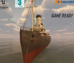 Passenger Ship Lowpoly Low-poly 3D model