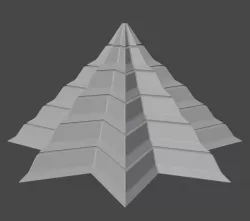 Pyramidal Structure 8 Corners Interstices Beveled and Angles Low-poly 3D model