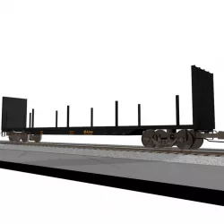 Railroad - Train Car - Flatbed 3D model