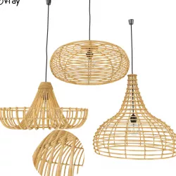 Rattan Lamp Set 3 3D model