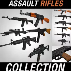 Rifles Collection Army Weapons 3D model