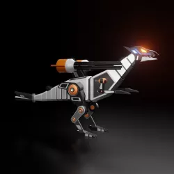 Robotic Raptor with Military Weapon 3D model