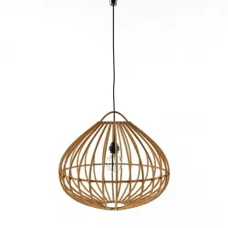 Rustic Hanging Lamp Natural Bamboo Cane Drop 3D model