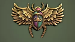 Scarab Bas-relief Low-poly 3D model