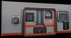 Sci-Fi Door Wall Segment and Palm Reader Low-poly 3D model
