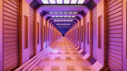 Sci-fi spaceship corridor 3D model
