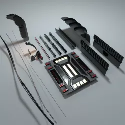 Scifi Hallway Pack Low-poly 3D model
