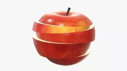 Sliced apple fruit 3D model