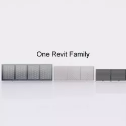 Sliding gate or door - Full parametric Revit Family 3D model