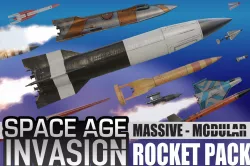 Space Age Invasion Massive Modular Rocket Pack Low-poly 3D model