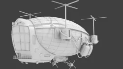 Steampunk Zeppelin Low-poly 3D model