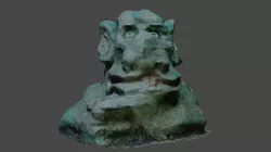 Stone monster crocodilosaurus Low-poly 3D model