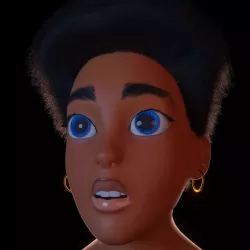 stylized black female character 3D model