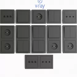 switches and sockets3 Low-poly 3D model