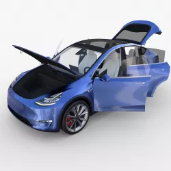 Tesla Model Y Blue with interior 3D model
