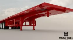 Trailer flatbed container  Low-poly 3D model