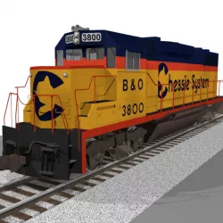 Train Engine - Chessie System - EMD GP38 Locomotive 3D model