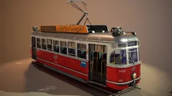 Tram Stylized Low-poly 3D model