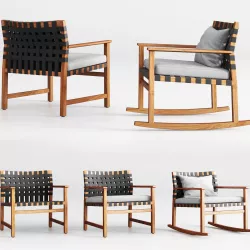 Tribu Vis a Vis Club Chair and Rocking Chair 3D model