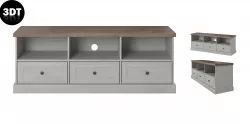 TV Cabinet Table model in colonial style with glass doors Low-poly 3D model