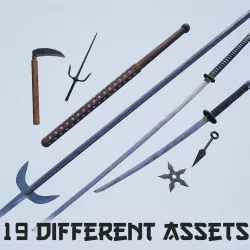 UE4 - Weapons Series - Japan Weapons - Mini Pack Low-poly 3D model